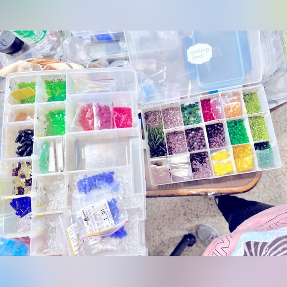 New 2pc Set, GOLD Clear Crystal Glass Light Pink Bracelet+Matching Earrings, 925 - Picture 4 of 16